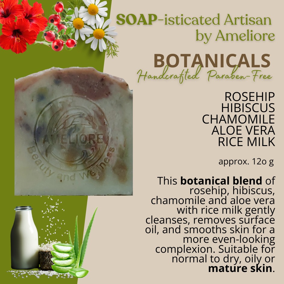 Botanical Rice Milk Naturally Handcrafted Plant-based Paraben-free Soap approx. 120g