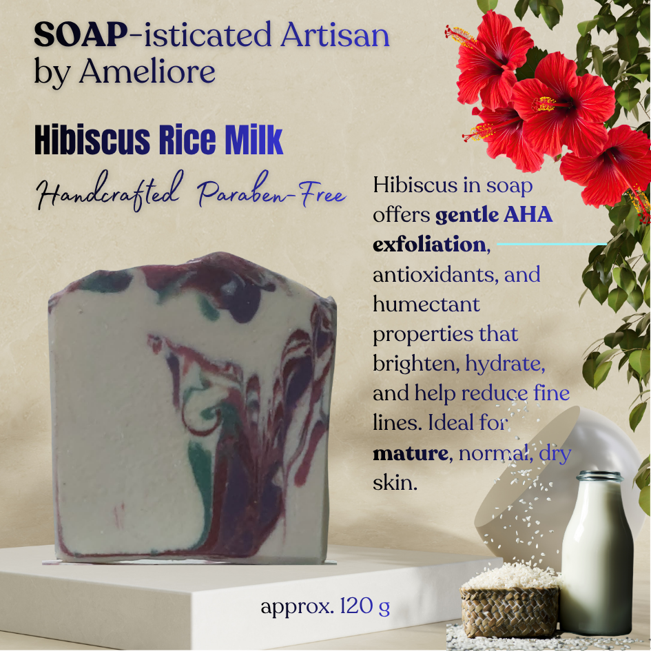 Hibiscus Rice Milk Naturally Handcrafted Plant-based Paraben-free approx. 120g