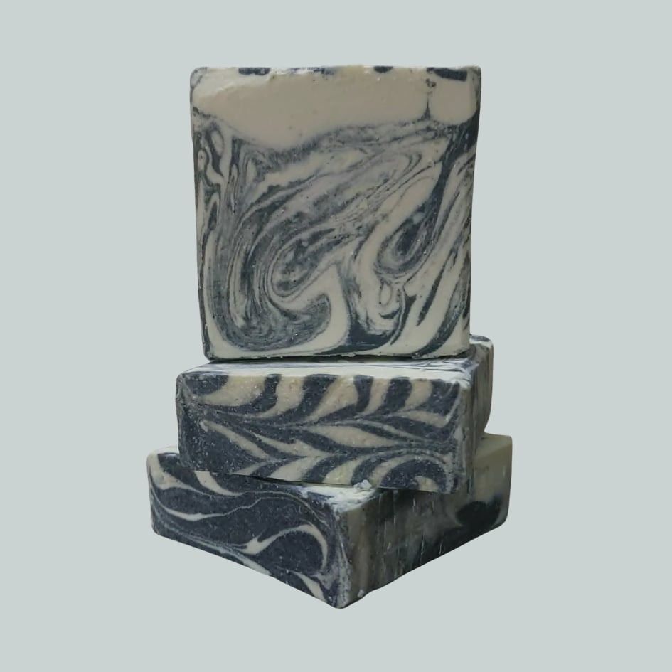 Activated Charcoal Rice Milk Naturally Handcrafted Plant-based Paraben-free Soap approx. 120g